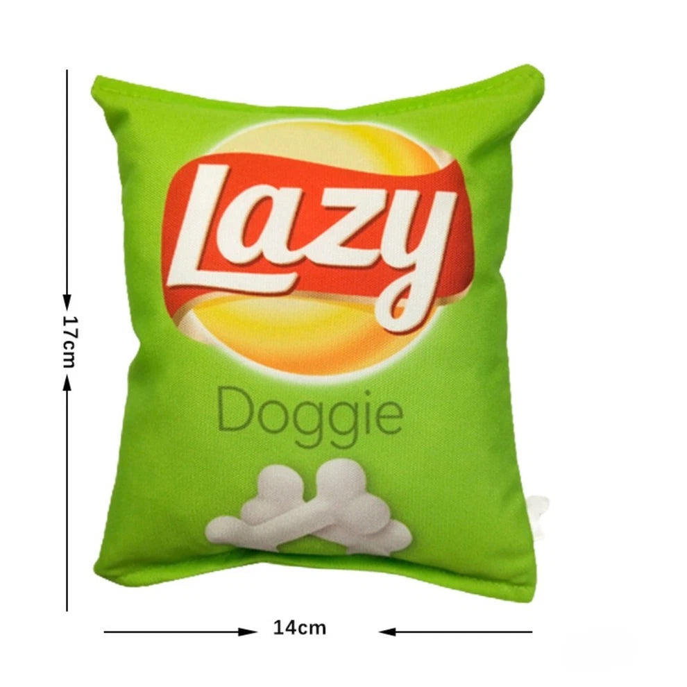 PETKIN Dog Toy, Bag Of Chips Lazy Shape