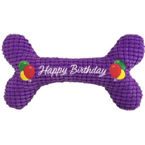 Petlou Happy Birthday Squeaky Dog Bone Toy