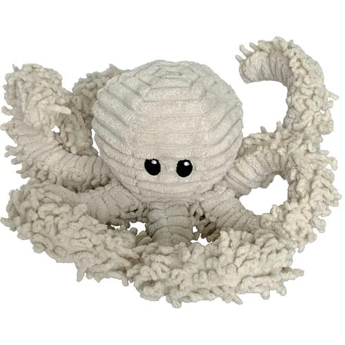 Petlou 9in Natural Octopus Squeaky Dog Toy